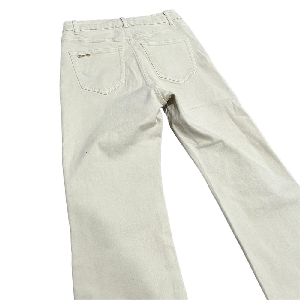 NWT MICHAEL KORS Split-Hem Cropped Flared Jeans / Bone Color / Size 4 - Picture 11 of 16